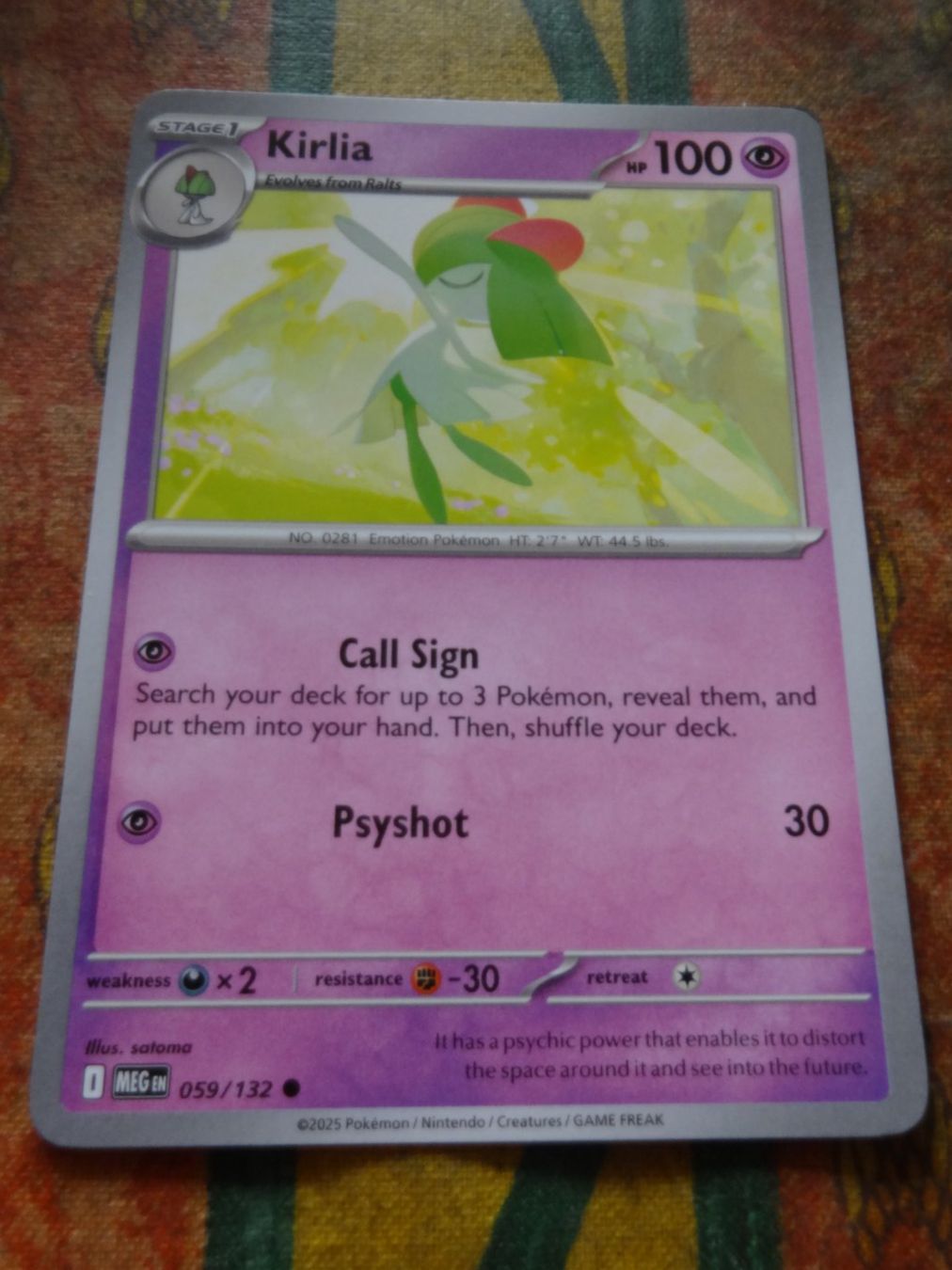 Pokémon Carte collezionabili: POKEMON  Kirlia  I  MEG EN  059/132  HP100  2025 – Usato da Romanel-sur-Lausanne venduto da Swift13