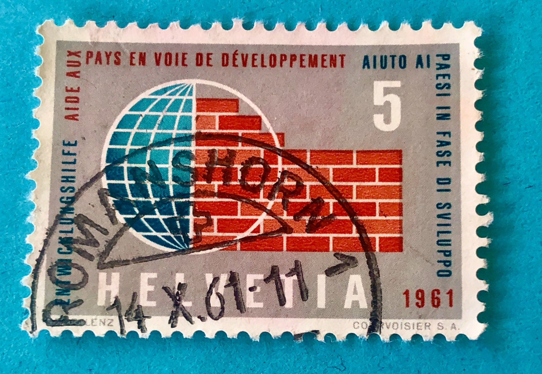 Alle Briefmarken: Nr.375 Entwicklungshilfe GESTEMPELT  1961    – Gebraucht aus Aarau von Billa007