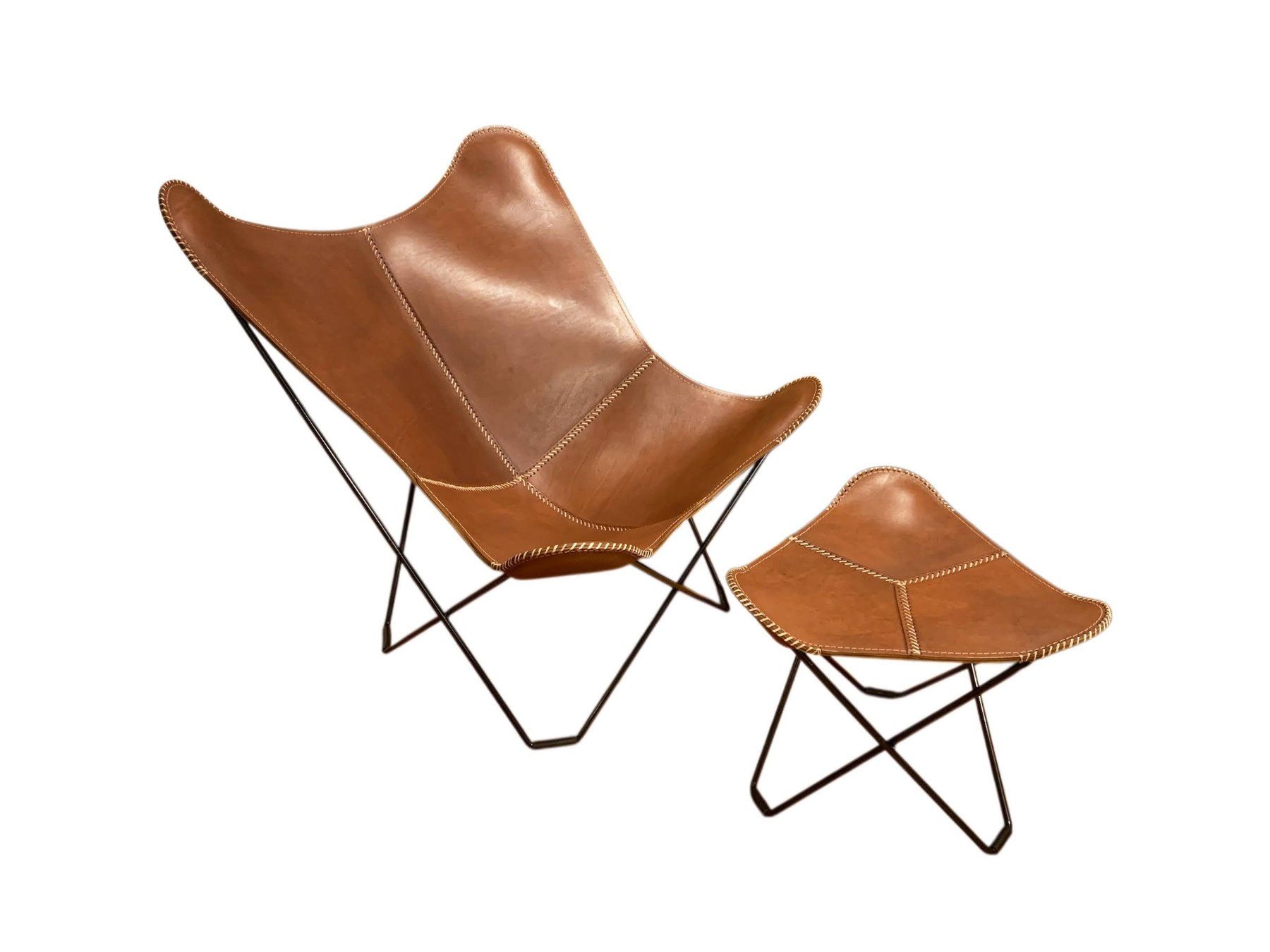 Poltrone: Poltrona Butterfly - BKF Brown + poggiapiedi – Nuovo e nell'imballaggio originale da Arbedo venduto da patagonialeatherrugs 3