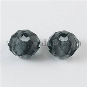 Perlen (unechte): 3 Glasschliffperlen 10x6mm grau – Neu (gemäss Beschreibung) aus Alpnachstad von perlengaby