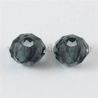 3 Glasschliffperlen 10x6mm grau