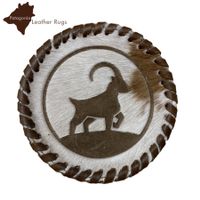 Untersetzer aus echtem Kuhfell Brown/Whit (Set von 6 Stück )