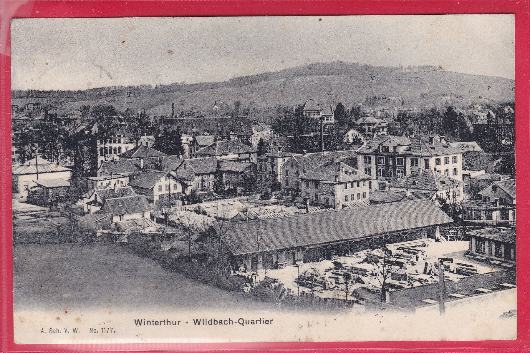 Cartoline postali: WINTERTHUR - WILDBACH-QUARTIER, 4.7.1907 – Usato da Oberrieden venduto da Gebirgsstelze
