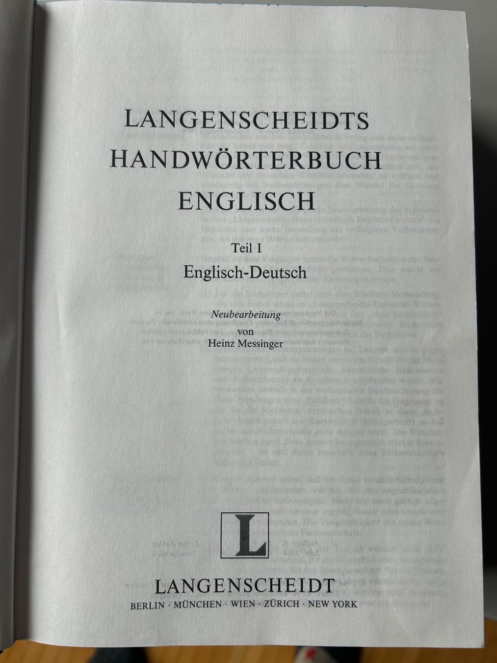 Libri: Langenscheidts Handwörterbuch Englisch – Usato da Wiesendangen venduto da Wisi37 3