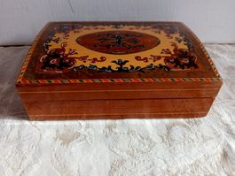 Holzschatulle Schmuckschatulle Intarsien Vintage