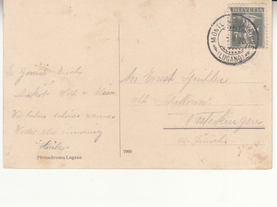 Cartoline postali: Lago di Lugano 1920 – Usato da Bürglen TG venduto da StampGraf 1