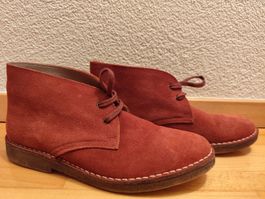 Leder Schnürboots Herren Weinrot, Neu