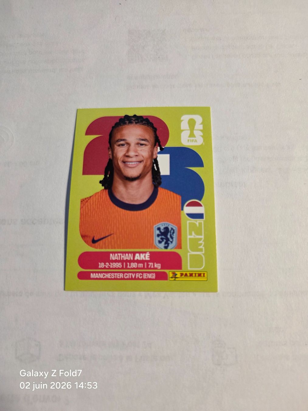Panini Sammelbilder & Trading cards: Panini  2026 NATHAN AKE NED 7 – Neu (gemäss Beschreibung) aus Grand-Lancy von Seo67