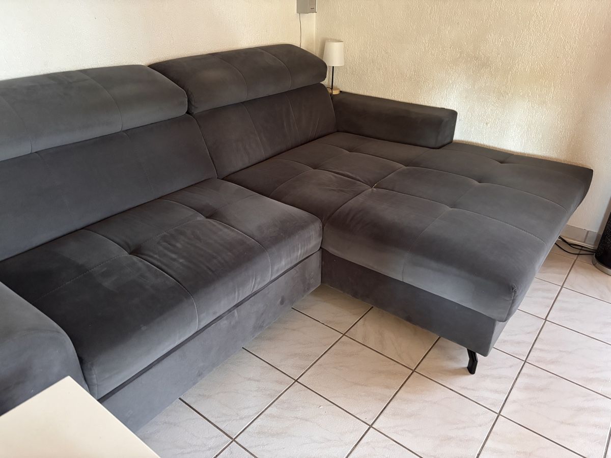 Sofas: Ecksofa grau mit Schlaffunktion gebrauchter Zustand – Gebraucht aus Strengelbach von Saegi04 7