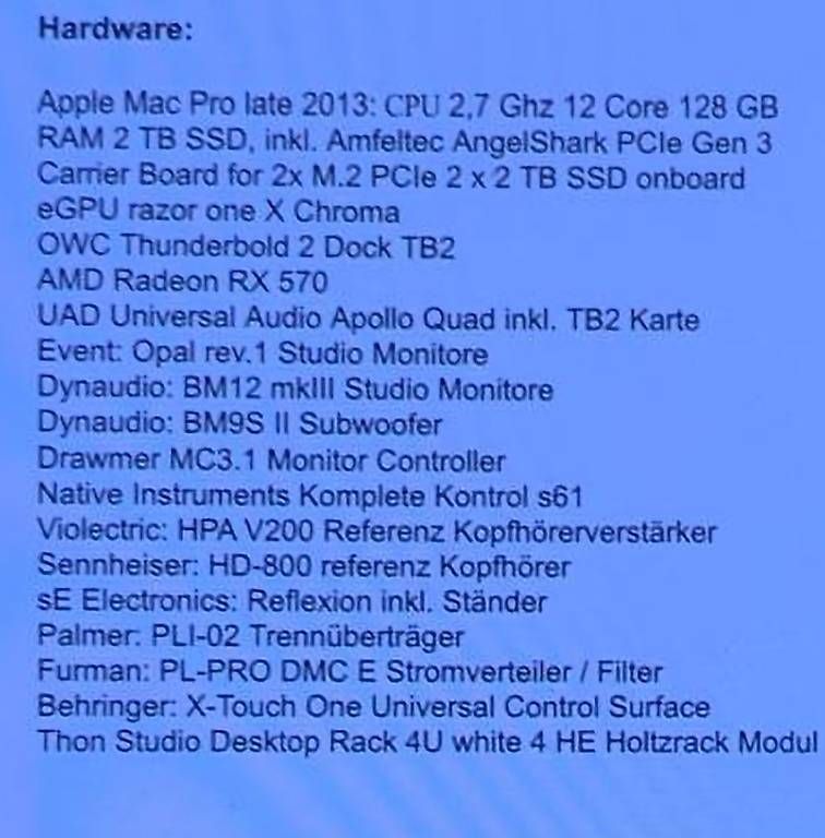 Strumenti musicali: Pro Recording Studio Bundle - Mac Pro, UAD Apollo, Dynaudio. – Usato da neuenhof venduto da Alprabi 2
