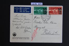 F Karte mit Luftpost sauber gestempelt 1937         Los 6276
