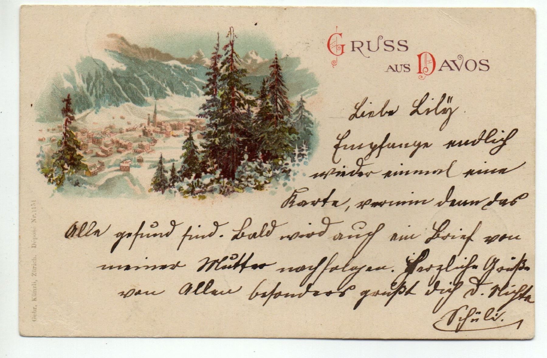 Cartes postales: LITHO Gruss aus DAVOS 1900 – D'occasion à Jona par philajona
