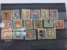 Pro Juventute Wappen 1918-30 gestempelt1