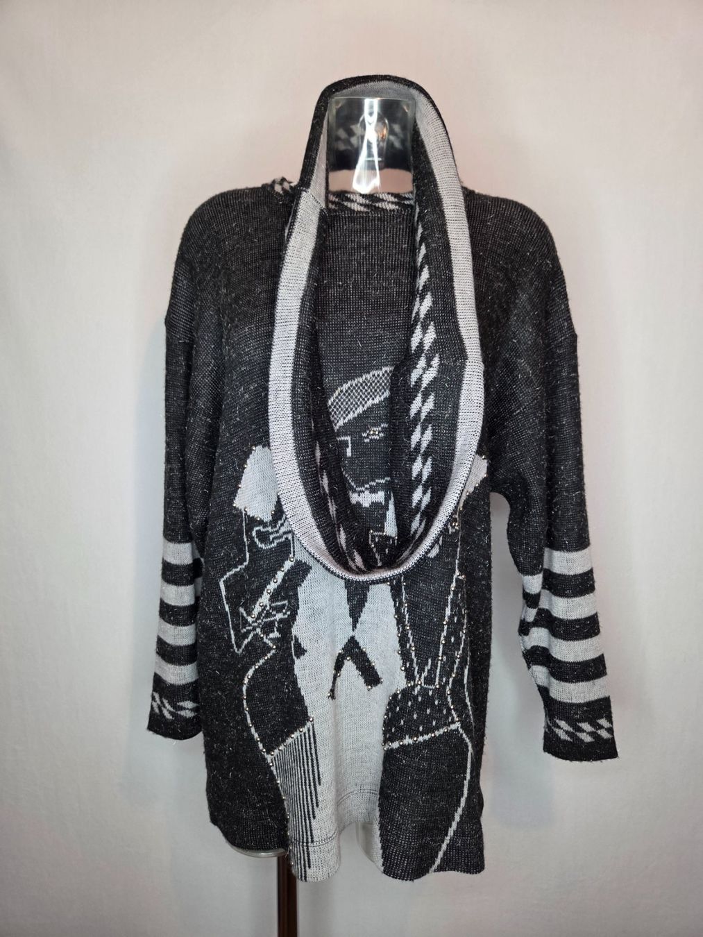 Maglioni & Felpe: Vintage 80s Strickpullover mit Schal Gr. M – Usato da Bern venduto da SecondSpirit 2