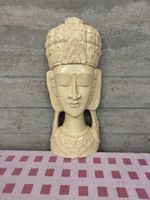 Holzmaske Wanddeko Asien Buddha Handarbeit Deko Figur Statue