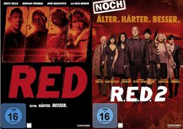 RED 1+2 (2010/13) Bruce Willis/Malkovich/Hopkins/Mirren/DVD