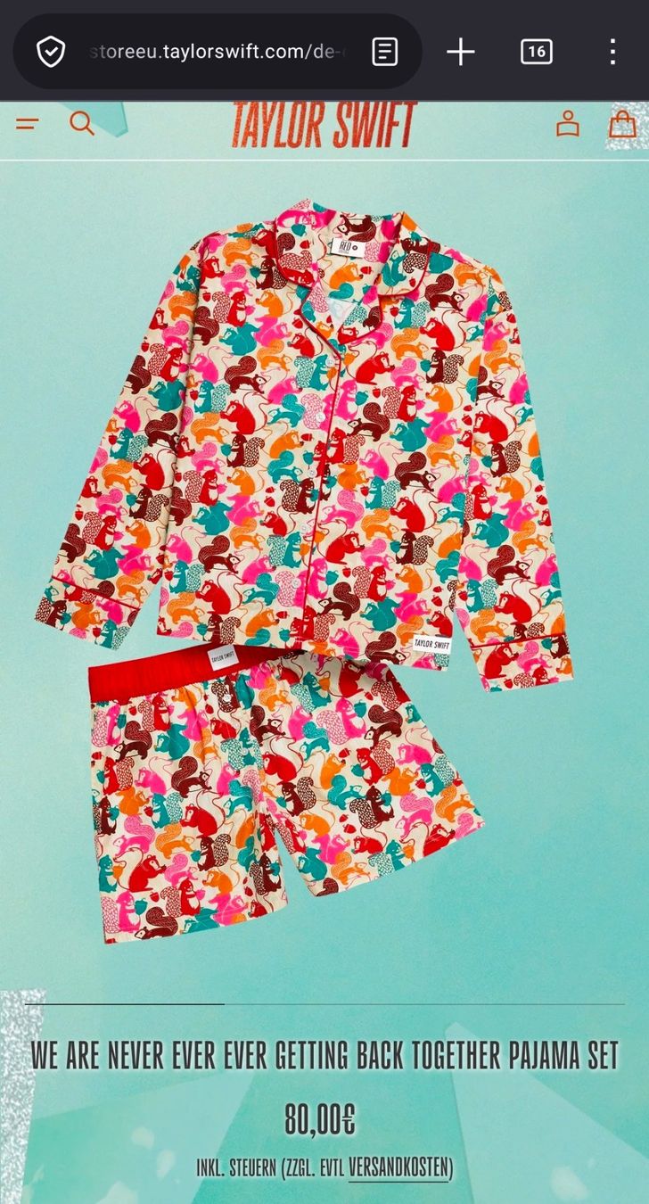 Pigiami: Taylor Swift - RED Pyjama Oberteil - L – Usato da Obfelden venduto da Eva_32 3