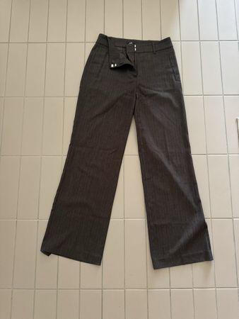 Wide leg Hose, grau/schwarz, 38