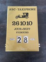 Ancien Panneau Calendrier Réglable ABC-TAXIPHONE Fribourg