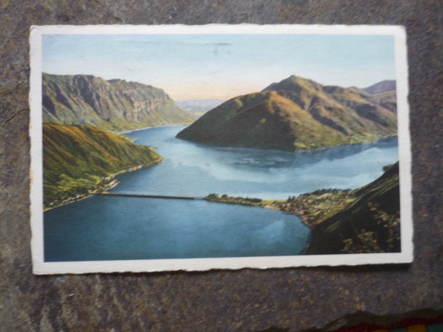 Ansichtskarten: Ansichtskarte Lago di Lugano Ponte di Melide – Gebraucht aus Langnau i. E. von Laendu7000