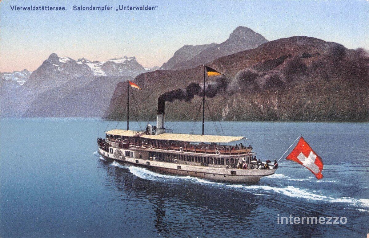 Cartoline postali: Dampfschiff // ca. 1910 Salondampfer Unterwalden – Usato da Basel venduto da intermezzo12