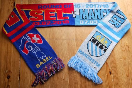 FC Basel vs. Manchester City 2018 Schal Fussball Fan FCB