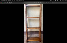 Espositore da parete in legno massello con 4 ripiani
