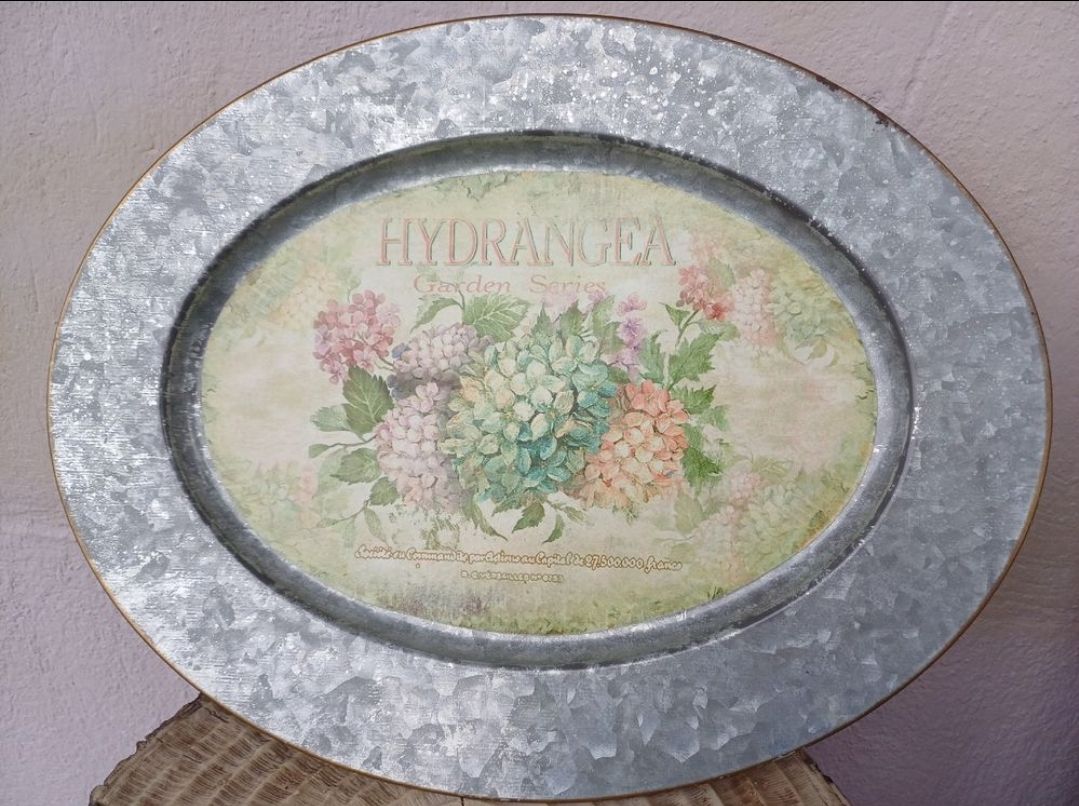 Alle Dekorationen: Shabby Chic Dekotablett oval Metall Servierbrett neu – Neu (gemäss Beschreibung) aus Nassen von verrueckt 1