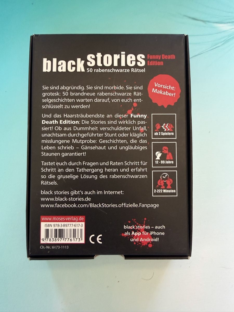 Spiele: Black Stories - Funny Death Edition – Neu (gemäss Beschreibung) aus Wolfwil von jam_xzn2 2