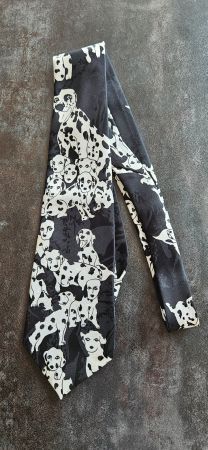 Kravatte schwarz mit Dalmatinern