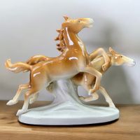 Figurine porcelaine Carl Scheidig "Chevaux au galop"