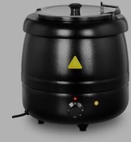 Suppentopf elektrisch Edelstahl schwarz mit Deckel neu