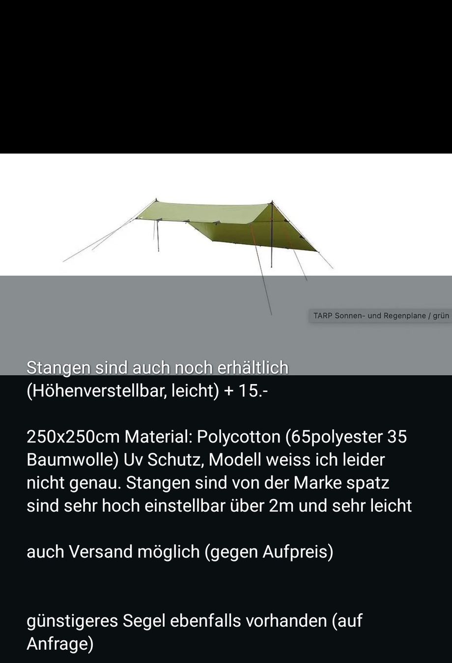 Verande & Tende da sole: Sonnensegel für Campervan – Usato da Bottmingen venduto da Elv88 1