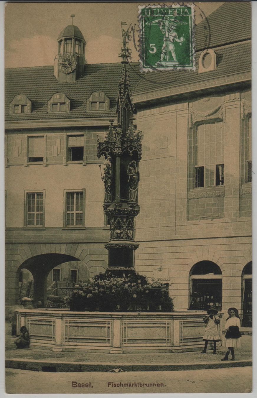 Ansichtskarten: Basel - Fischmarktbrunnen – Antik aus Ettingen von Kartenplanet