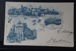 AK Luzern, Hotel Rössli Mühlenplatz 1903