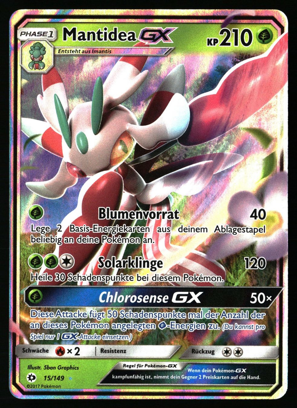 Pokémon Carte collezionabili: Mantidea GX SUM 15 Sonne & Mond – Usato da Feuerthalen venduto da Plazatoys