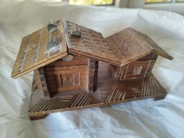 Holz Chalet Dose - Handarbeit - Vintage