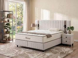 Modernes und neues Bett mit Matratze(120x200 bis 200x200)