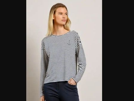 Trop belle marinière MÂT DE MISAINE lin rayé blanc bleu t. S