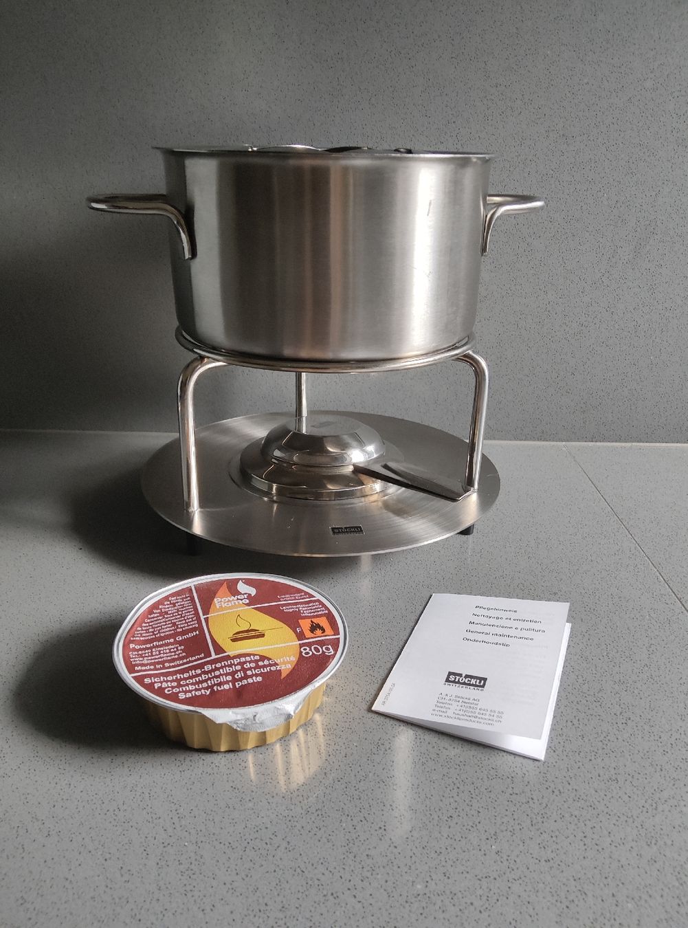 Stöckli Pfannen: FONDUE - Garnitur / STÖCKLI Aragon – Neu (gemäss Beschreibung) aus Minusio von Todesca 5