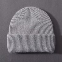 Neu! Warme Wintermütze Beanie Strickmütze KASCHMIR grau