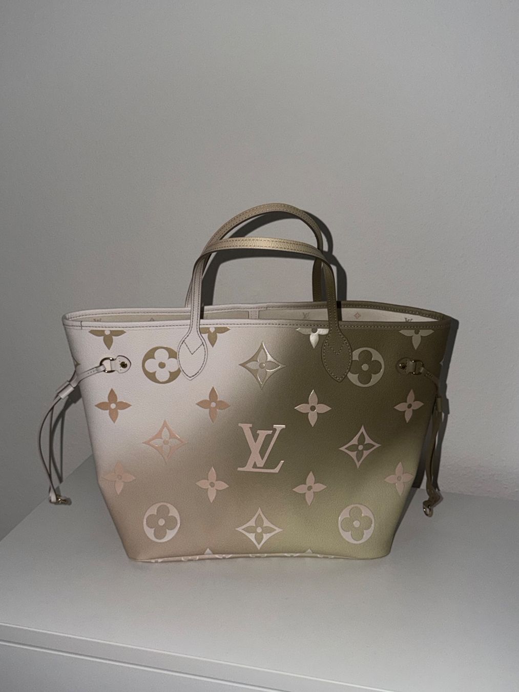Louis Vuitton Borse da donna: Louis Vuitton Tasche, hellbeige, hellgruen Neverfull limited – Usato da Basel venduto da Blausara707