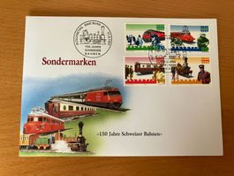 1 Brief Sondermarken 150 Jahre Schweizer Bahnen 1997
