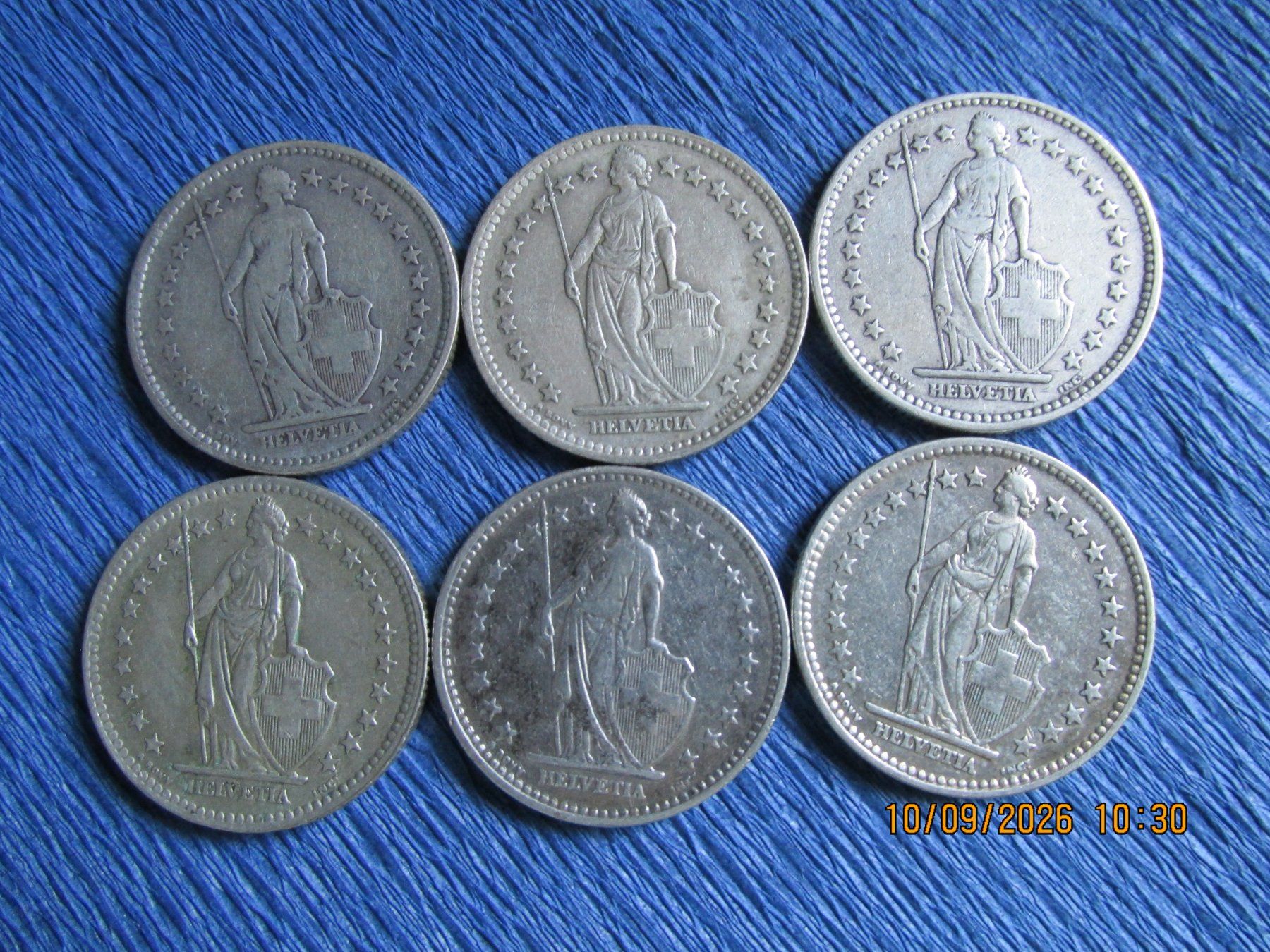 Tutti le monete: 6 x 2 francs argent – Usato da sédeilles venduto da JWP45 1