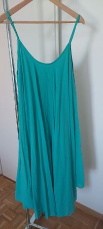 Sommerkleid türkis lang, one Size doppelter Stoff