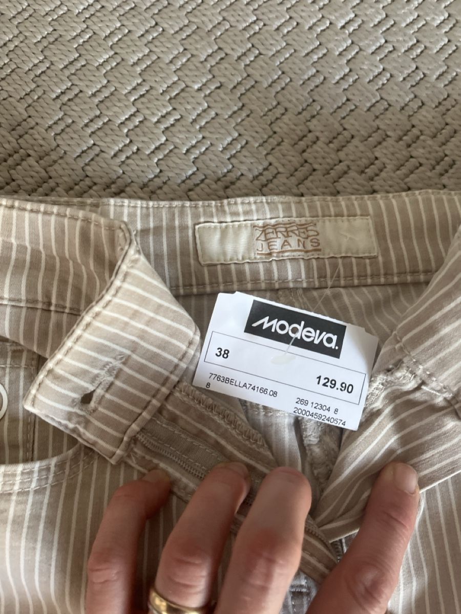 Jeans: Hose Zerres, Beige gestreift, 38, neu – Usato da Solothurn venduto da Bobesch08 2