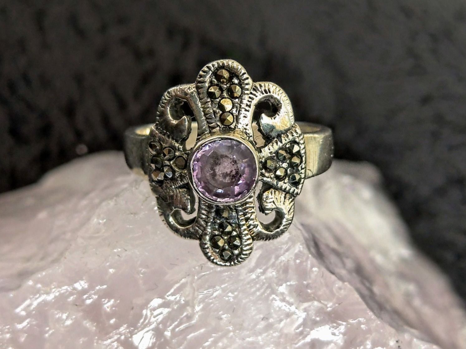 Anelli: Ring Silber 925 mit lila Stein – Usato da Istighofen venduto da Ringparadies