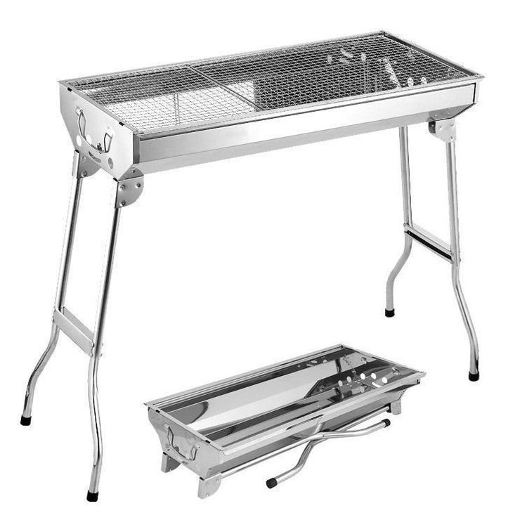 Barbecue Pliable Camping Charbon De Bois - Acier Inoxydable - Compact Et Léger (2.8 Kg) - Idéal Voyage