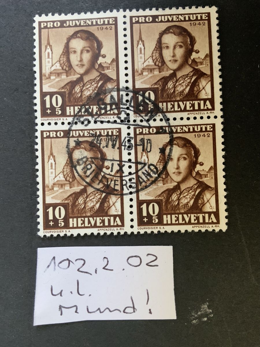 Alle Briefmarken: Juventute Abarten – Gebraucht aus Binningen von chr_cr5n