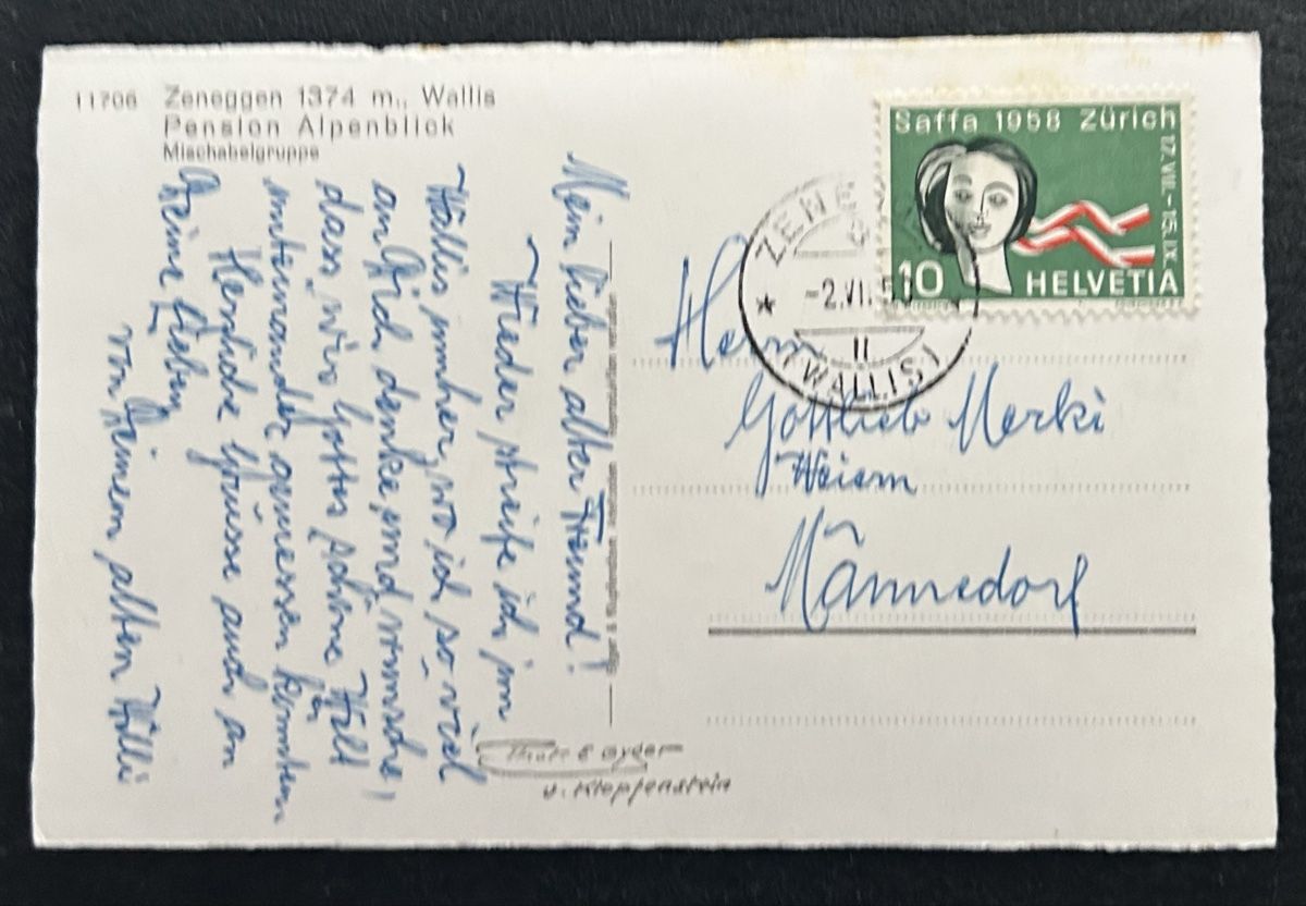 Cartes postales: AK Zeneggen  – D'occasion à Horw par Tellbub 1